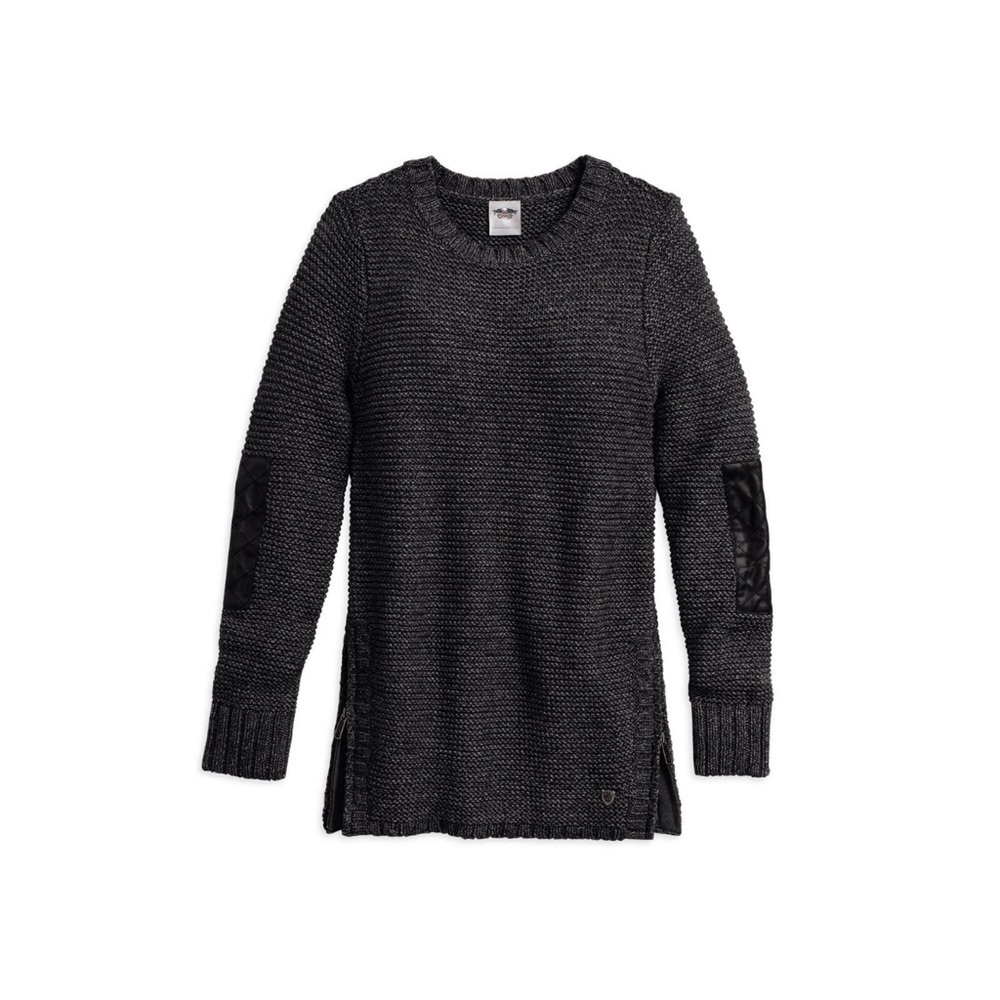 Harley-Davidson Women's Side Zip Chunky Knit Gauge Sweater Medium NWT